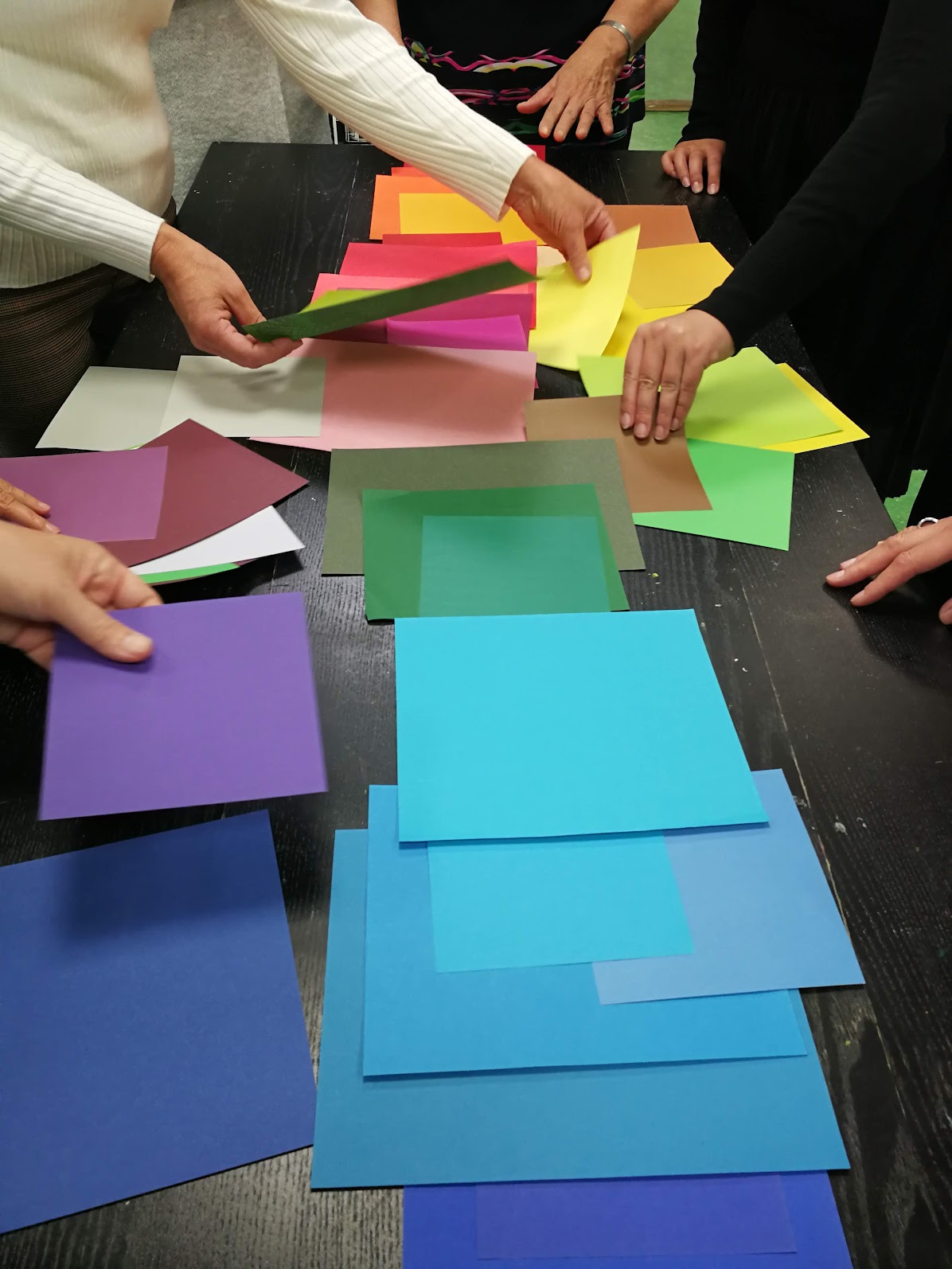 Värvilistest paberitest temperatuuriskaala koostamine